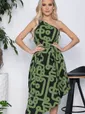 Платье Лабиринт любви (черно-зеленое) П10645