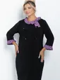 Платье Жемчужина (черно-сиреневое) П11422