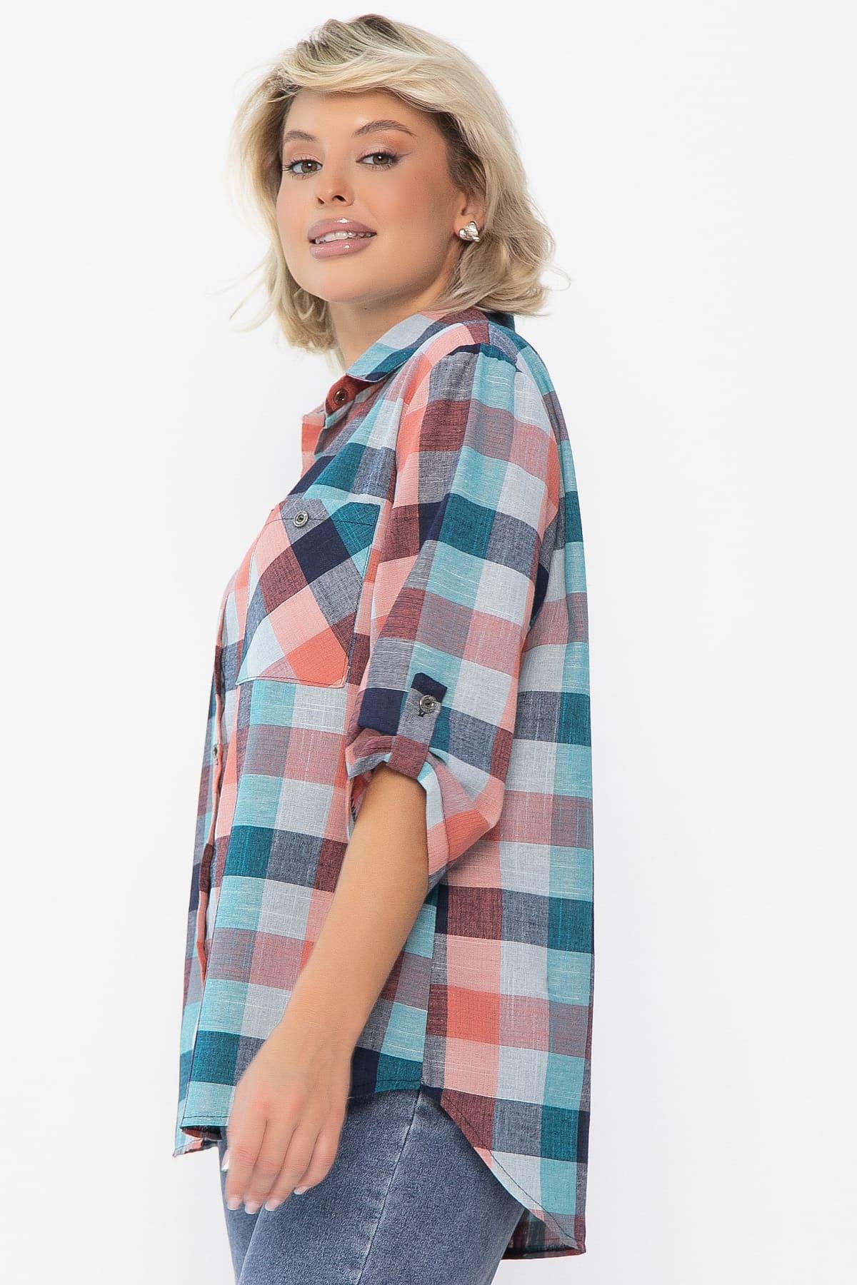 Рубашка Аланта НЬЮ (зелено-оранжевая) Б14038-18М