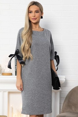 Платье с бантами Кайла (серое) П14873-10М