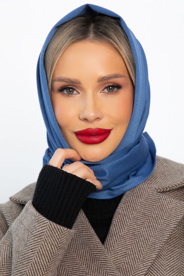 Косынка с отворотом (пепельно-синяя) КО21-23М Косынка с отворотом (пепельно-синяя) КО21-23М