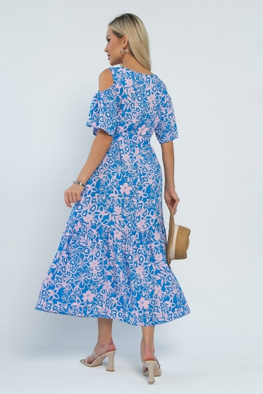 Платье Марианна (сине-розовое) П13472-5М
