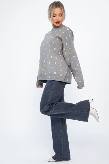 Свитер оверсайз Анита (серый) Б14759-1М