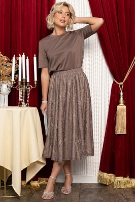 Юбка кружевная Эндис (шоколад) Ю14728-10М