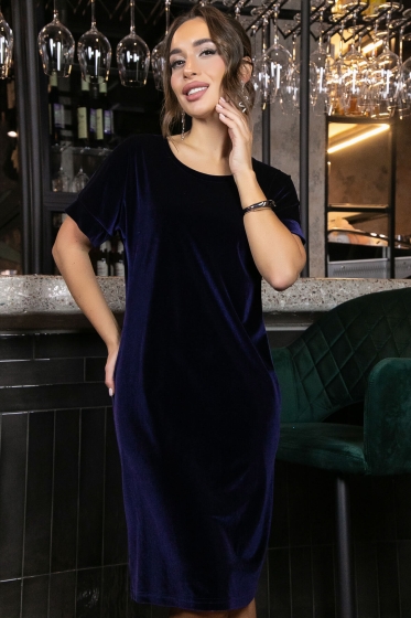 Платье Покоряя сердца (темно-синее) П11238